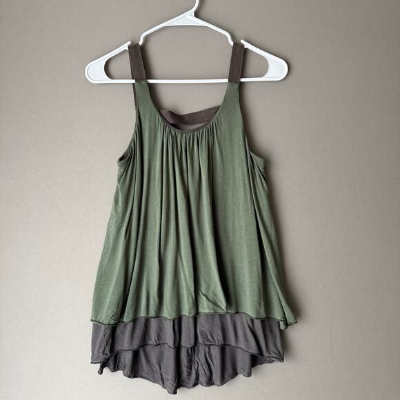 Anthropologie Amadi sz S green boho layered tank top NWOT - Picture 6 of 8